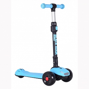 Самокат трёхколёсный Black Aqua S00468 светящиеся колёса, голубой (Black Aqua, 7488RT)